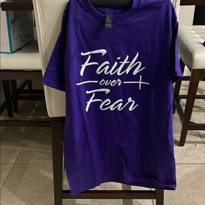 Purple 'Faith Over Fear' T-Shirt